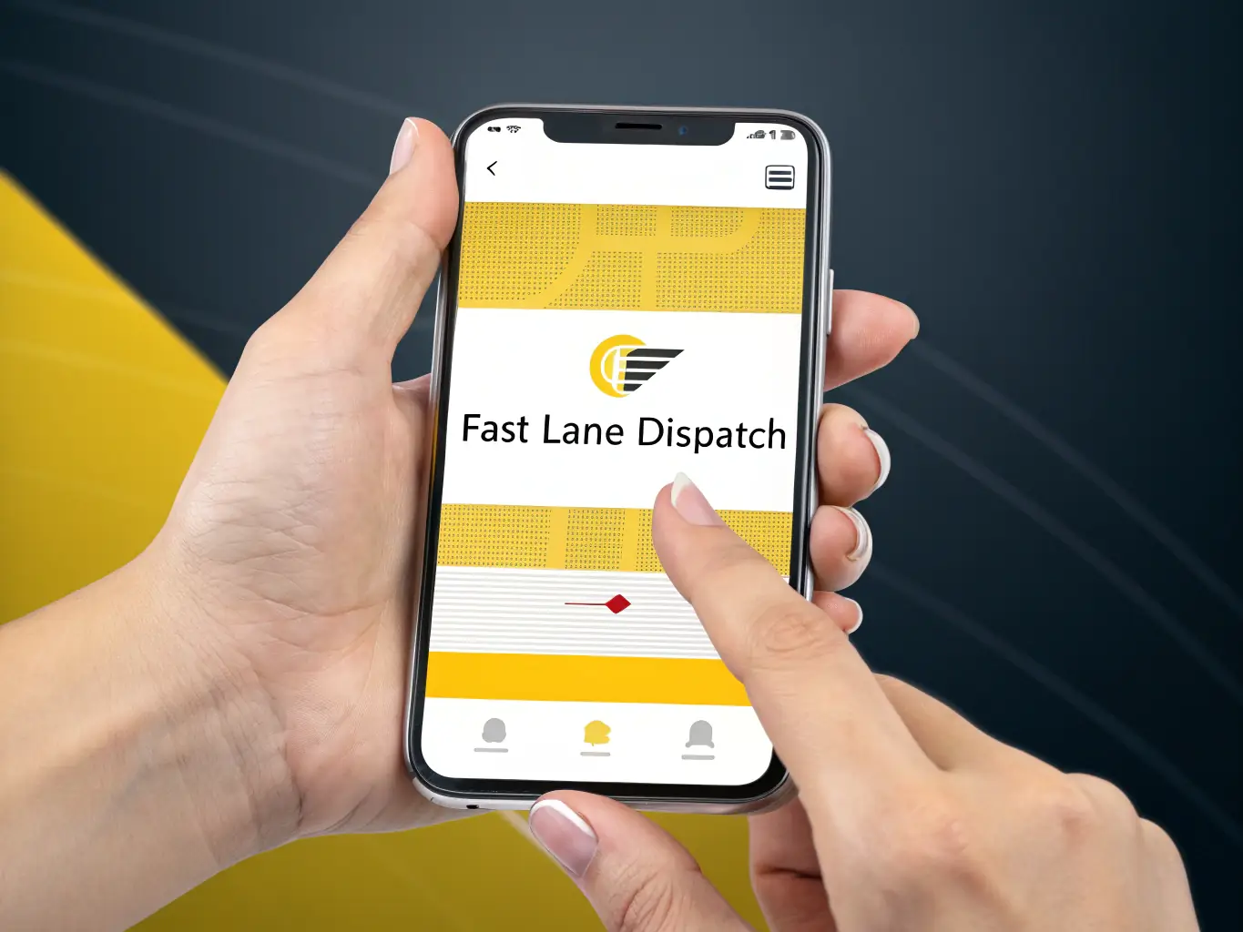 A user-friendly mobile app interface for Fast Lane Dispatch, demonstrating the ease of booking and managing transportation services.